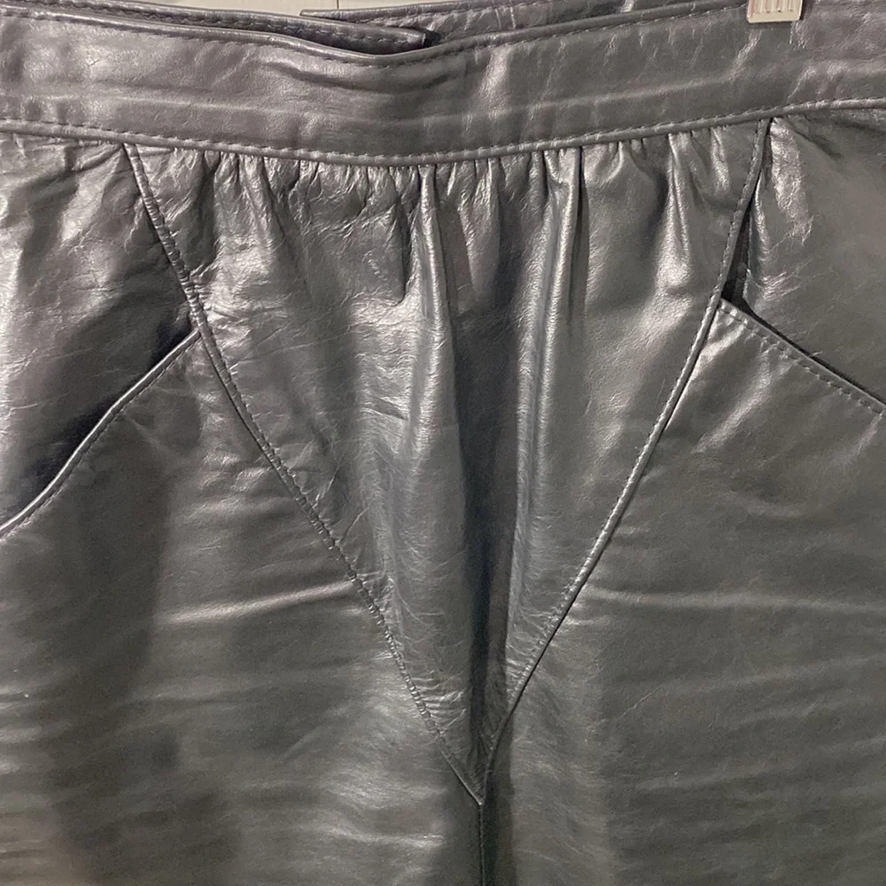 Eureca Vintage Black Leather Skirt High Waist Midi Pencil Skirt Size S/M - Picture 6 of 14